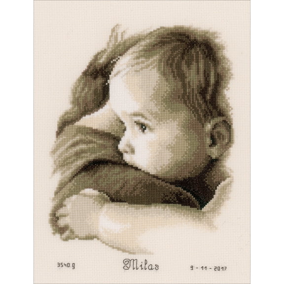 Vervaco Counted Cross Stitch Kit 8.75"X11.25"-Baby Hug On Aida (14 Count)