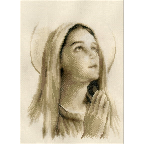 Vervaco Counted Cross Stitch Kit 8"X10"-Hail Mary On Aida (14 Count)