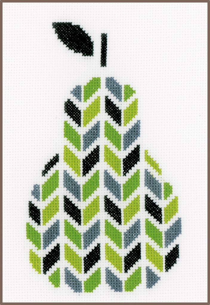 Vervaco Counted Cross Stitch Kit Pear 5.6" x 8.8"