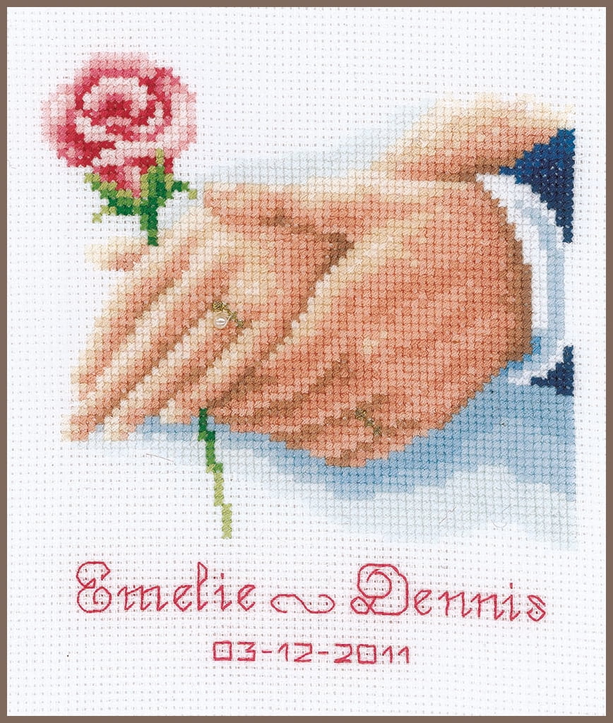 Vervaco Counted Cross Stitch Kit Wedding Ring 5.6" x 6.4"