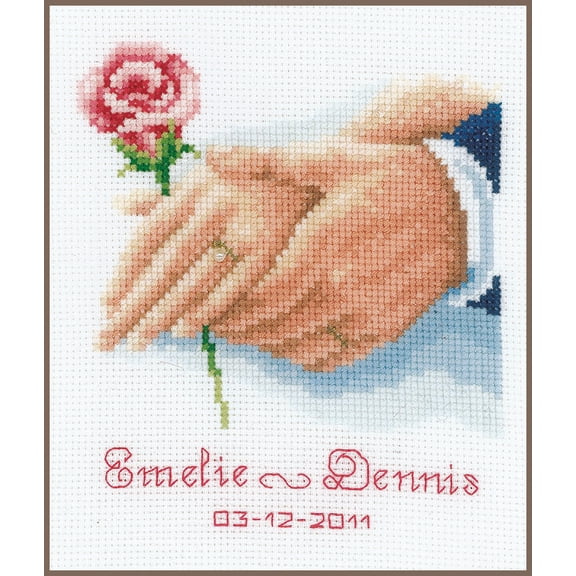 Vervaco Counted Cross Stitch Kit Wedding Ring 5.6" x 6.4"