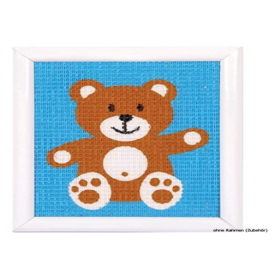 Vervaco Cross Stitch Canvas Kit Bear 5" x 6.4"