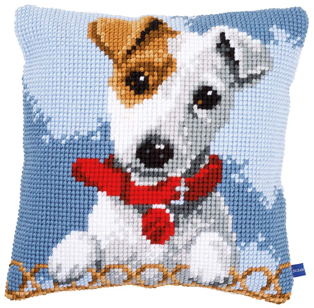 Vervaco Cross Stitch Cushion Kit Jack Russell 16" x 16"