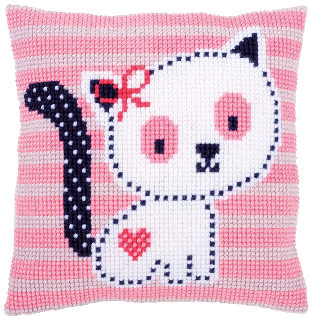 Vervaco Cross Stitch Cushion Kit Kitten 16" x 16"