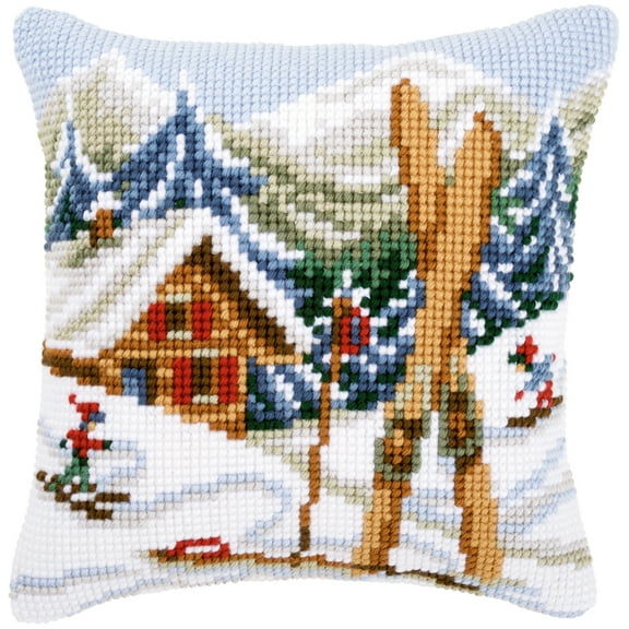 Vervaco Needlepoint Cushion Top Kit 16"X16"-Ski Lodge