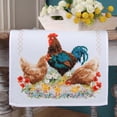 thumbnail image 1 of Vervaco® Rooster & Chicken Table Runner Counted Cross-Stitch Kit, 1 of 1