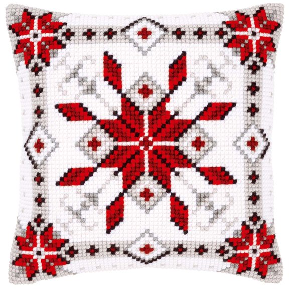 Vervaco Snow Crystal I Pillow Cover Needlepoint Kit
