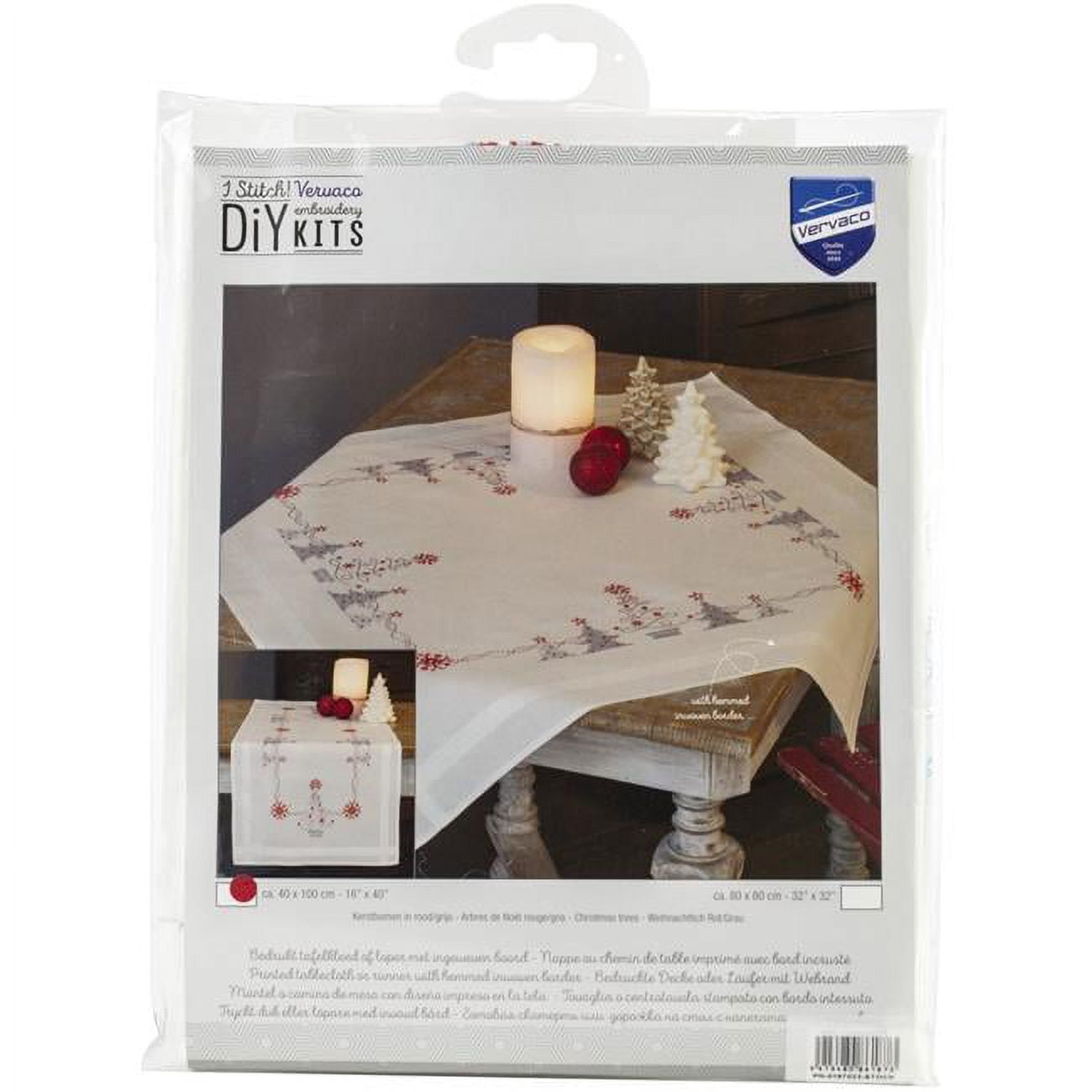 Vervaco Stamped Table Runner Cross Stitch Kit 16 X 40 Inch - Christmas ...