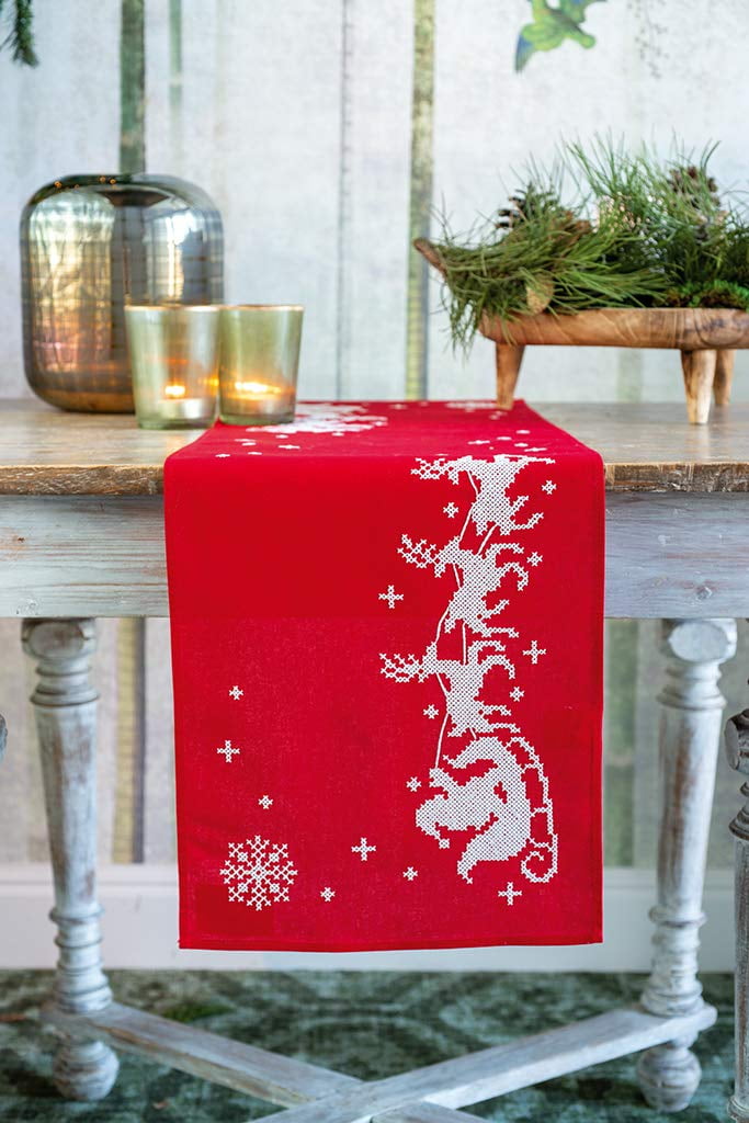 Vervaco Cross Stitch Table Runner Kit - Reindeer Design 12x42 Inches 2 thumbnail image
