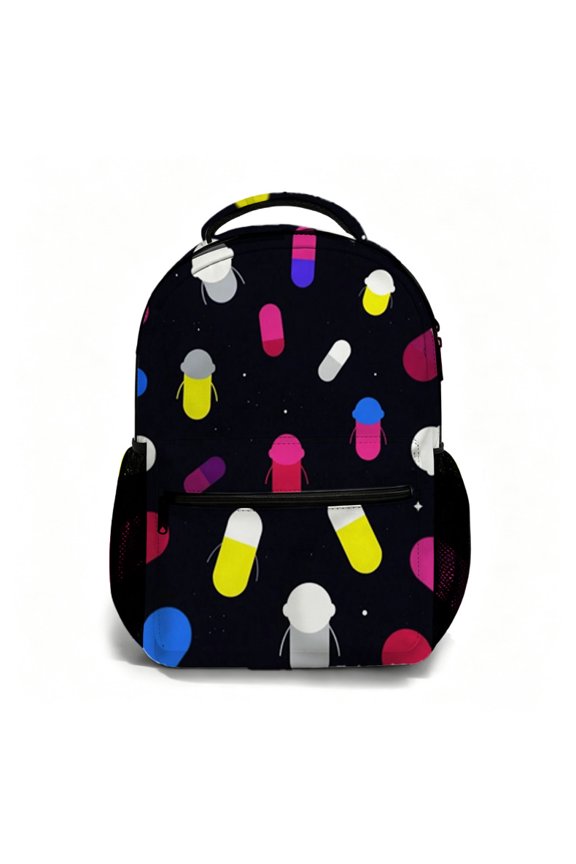 17 Inch All Over Print Student Backpack, Neon Capsule Print Bookbag, Back to School Essential Daypack for Daily Campus Commute, Multi Purpose Carry Bag for Travel and Outdoor Use