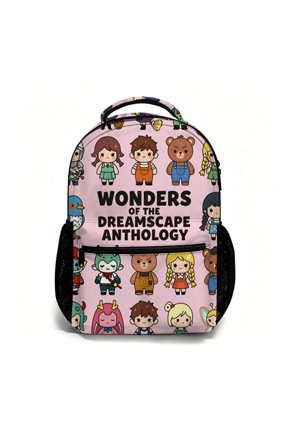 17 Inch All Over Print Student Backpack Wonders of the Dreamscape Anthology Pattern School Bag Back to School Daypack for Daily Use Travel and Outdoor Activities