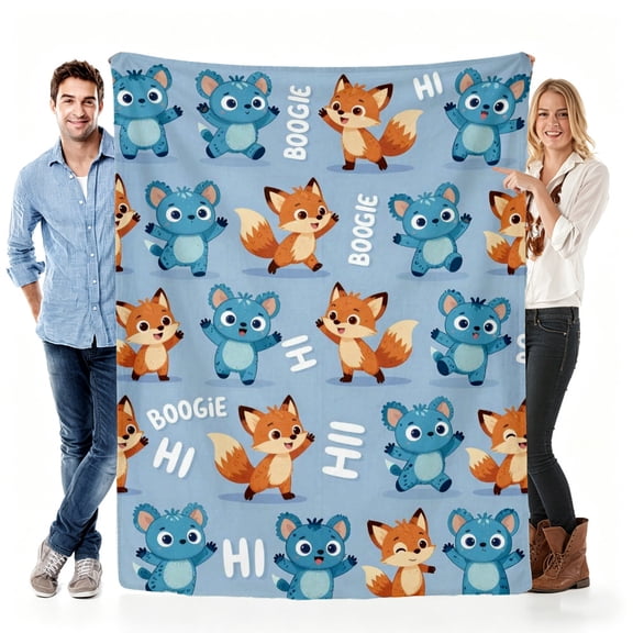 Verve & Co Shop Blanket Gift for Kids from Parents, Adorable Animal - Themed Throw Blanket Fleece for Kids' Birthday, Festival, Cartoon Design
