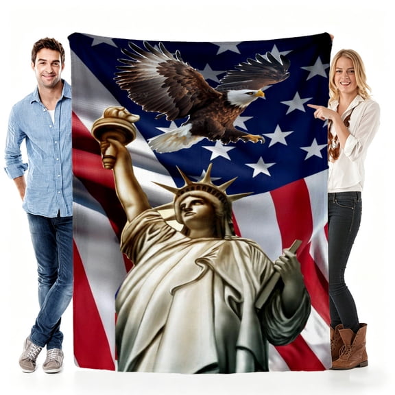 Verve & Co Shop Blanket Gift for Mom from Daughter Son, Soft Throw Blanket Fleece for Mother's Day, Mom Birthday, USA Collage Design (Size:30x40in)
