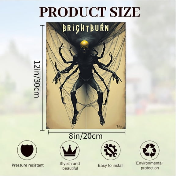 Verve & Co Shop Creepy Brightburn - Inspired Tin Sign, Horror - Themed Decor for Home, Vintage Metal Tin Sign for Dark Room Decor, 12 x 8 Inches Indoor/Outdoor Decor