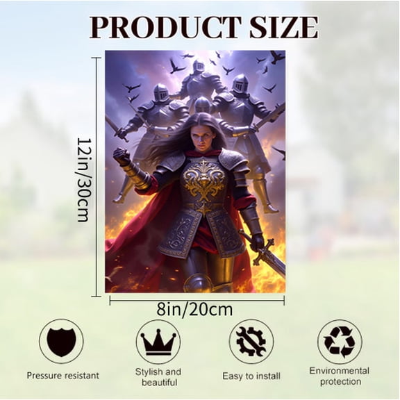 Verve & Co Shop Epic Fantasy - Themed Tin Sign, Medieval Knight - Inspired Wall Decor for Fantasy Lovers, Vintage Metal Tin Sign for Game Rooms and Fantasy - Themed Spaces, 12 x 8 Inches