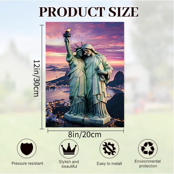 Verve & Co Shop Vintage Style Artistic Tin Sign, Statue - Inspired Design, Wall Decor for World Landmark Lovers, Metal Signage, 8x12 Inches