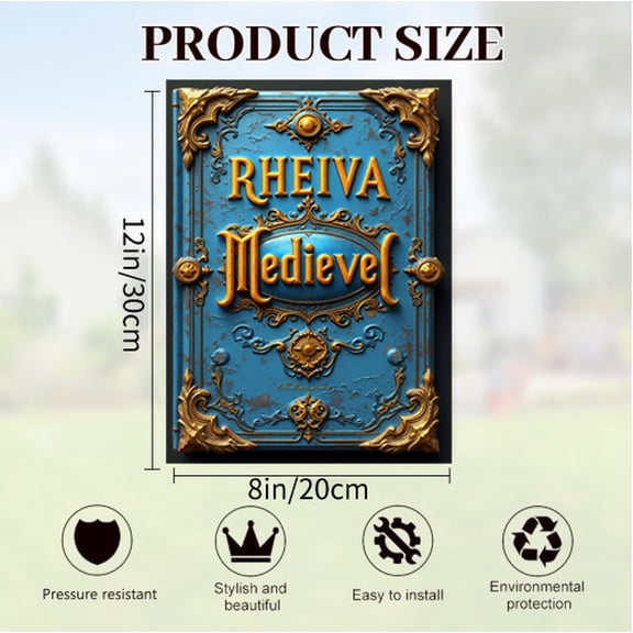Verve & Co Shop Vintage - style Tinplate Artwork, Medieval - themed Wall Decor for Home and Office, Retro Metal Tin Painting, 12 x 8 Inches Indoor and Outdoor Decor