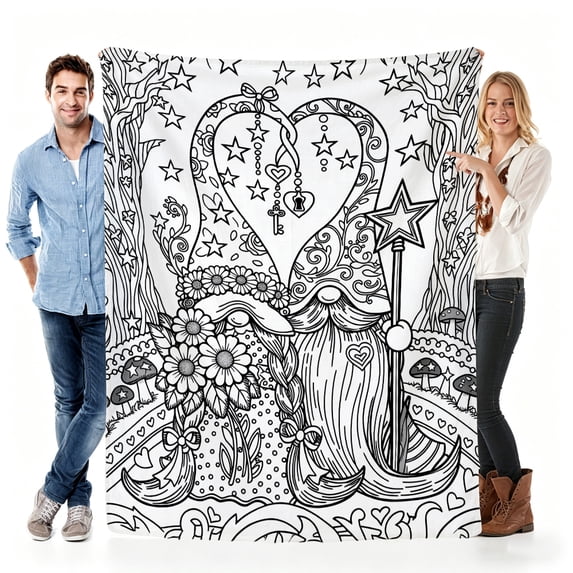 Verve & Co ShopBlanket Gift for Mom from Daughter Son,Soft Coloring - Book - Style Throw Blanket Fleece for Mother's Day,Mom Birthday,Whimsical Design