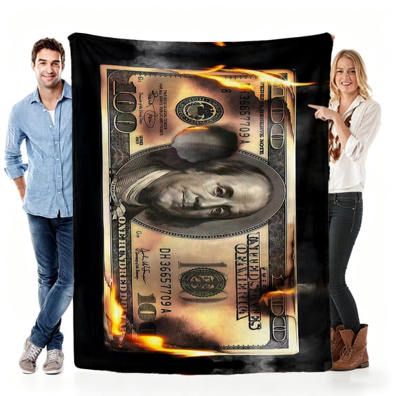 Verve & Co ShopBlanket Gift for Dad from Daughter Son,Soft Throw Blanket Fleece for Father's Day,Dad Birthday,Dollar Design 50x60in（size: Youths）