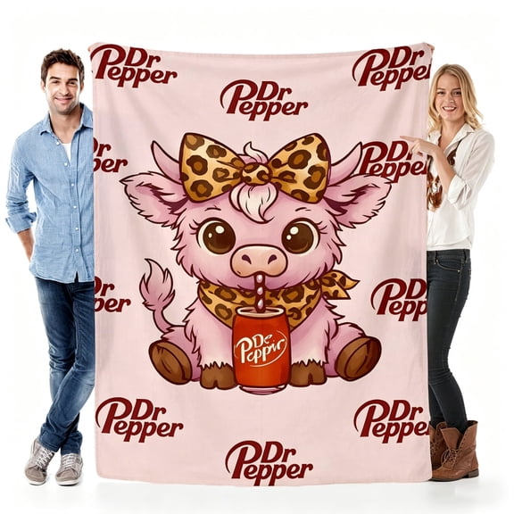 30x40in Verve & Co Shop Blanket Gift for Dr Pepper Lovers from Fans, Soft Throw Blanket Fleece for Dr Pepper Enthusiasts, Cartoon Design