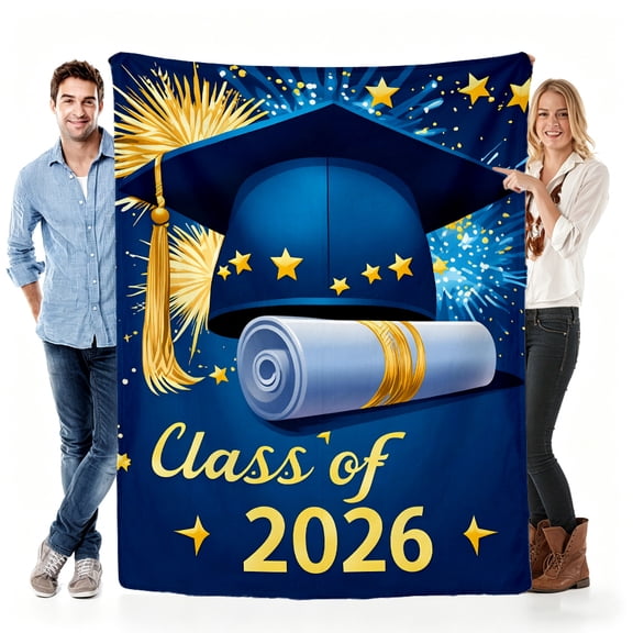 Verve & Co ShopBlanket Gift for Graduates from Parents, Soft Throw Blanket Fleece for Graduation, Class of 2026 Design