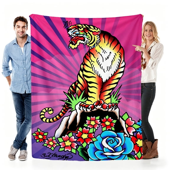 Verve & Co ShopBlanket Gift for Mom from Daughter Son,Colorful Tiger Design Soft Throw Blanket for Mother's Day,Mom Birthday