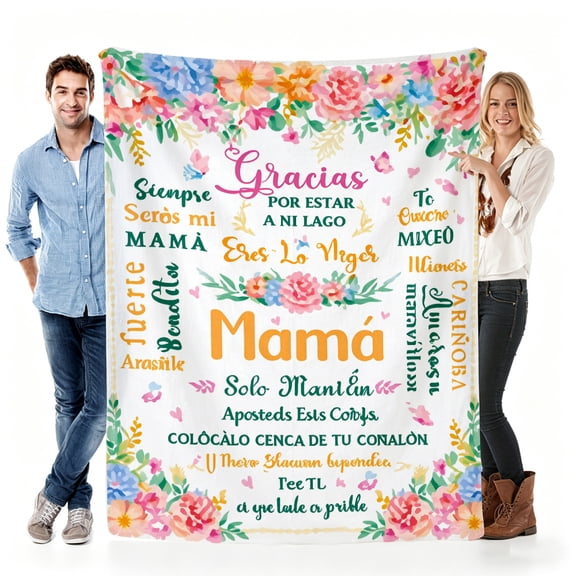 Verve & Co ShopBlanket Gift for Mom from Daughter Son,Soft Fleece Throw for Mother's Day,Mom Birthday,Spanish Message Design