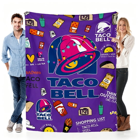 Verve & Co ShopBlanket Gift for Taco Bell Lovers,Soft Throw Blanket Fleece for Fast - Food Fans,Logo Design