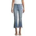 Vervet Jeans High Rise Uneven Hem Crop Flare