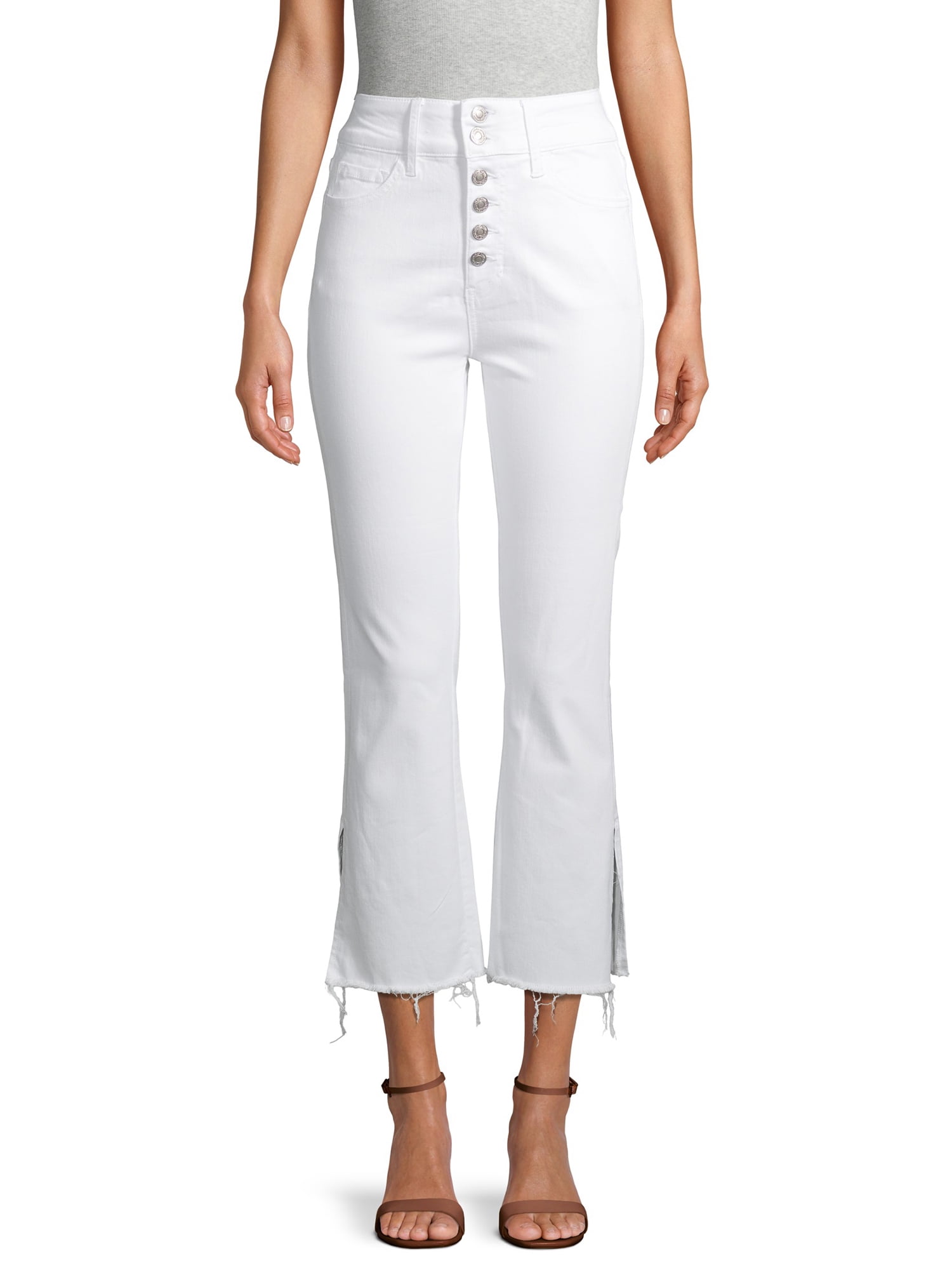 Vervet Women’s Super HighRise Button Up Crop Flare Jeans