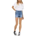 thumbnail image 1 of Vervet Womens Distressed High Rise Denim Shorts Blue XS, 1 of 4