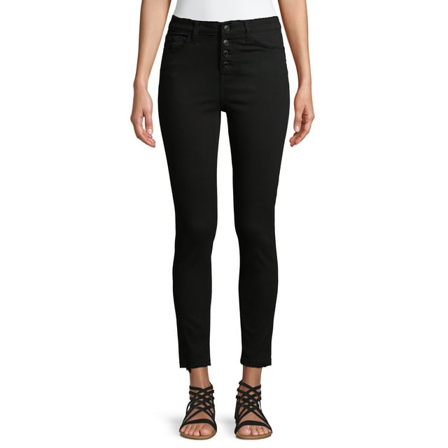 Vervet by Flying Monkey Women's High-Rise Button Up Crop Skinny Jeans ...