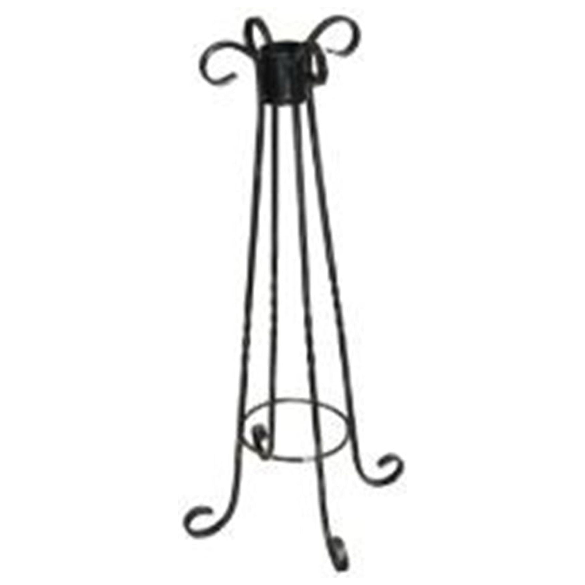 Antique Silver Twisted Metal Globe Stand, 30 inches