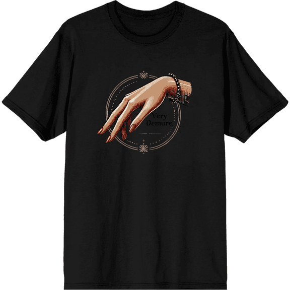 Very Demure Hand With Bracelet Adult Black Crew Neck Short Sleeve Tee-Small