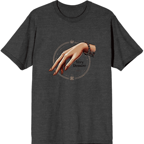 Very Demure Hand With Bracelet Adult Charcoal Crew Neck Short Sleeve Tee-Small
