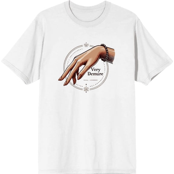 Very Demure Hand With Bracelet Adult White Crew Neck Short Sleeve Tee-Medium