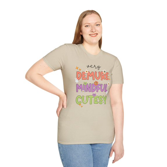 Very Demure Mindful Cutesy, Gildan Unisex Softstyle T-Shirt, Trending S-3XL