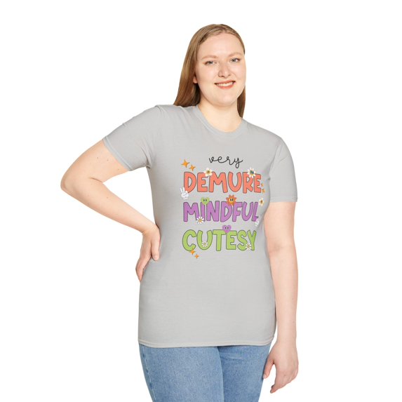 Very Demure Mindful Cutesy, Gildan Unisex Softstyle T-Shirt, Trending S-3XL