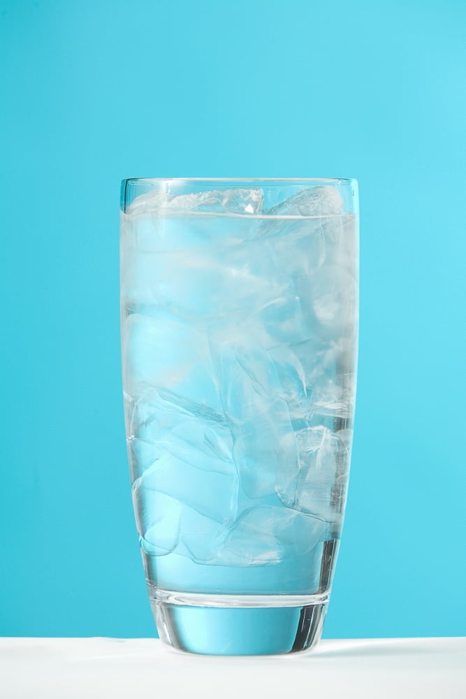 Very Full Glass Of Water With Ice Canvas Art - Greg Huszar Photography Design Pics (22 x 34)