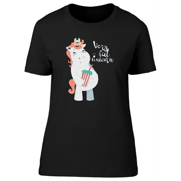 Very Funny Fat Unicorn  T-Shirt Women -Image by Shutterstock, Female Large