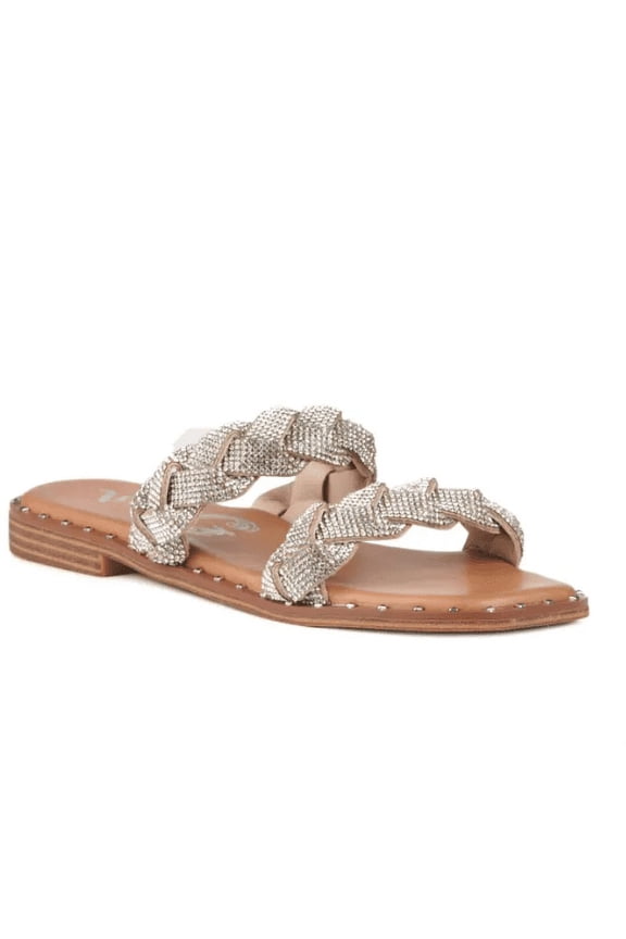 Very G Gypsy Jazz Womens Twisty Rhinestone Top Fashion Sandal (Silver, 7)