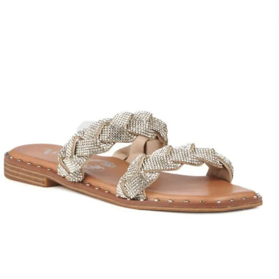 Very G Gypsy Jazz Womens Twisty Rhinestone Top Fashion Sandal (Silver, 8)