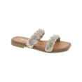 thumbnail image 1 of Very G Womens Twisty Rhinestone Flat Slide Sandals, 1 of 7