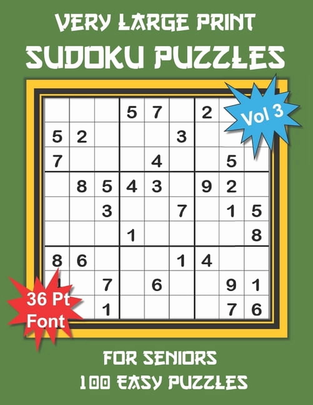 YOUDOSUDO Easy Large Print Very Large Print Sudoku Puzzles for Seniors: 100 Easy Sudoku for Adults: One Extra Large Print Puzzle Per Page and Space, Book 3, (Paperback)