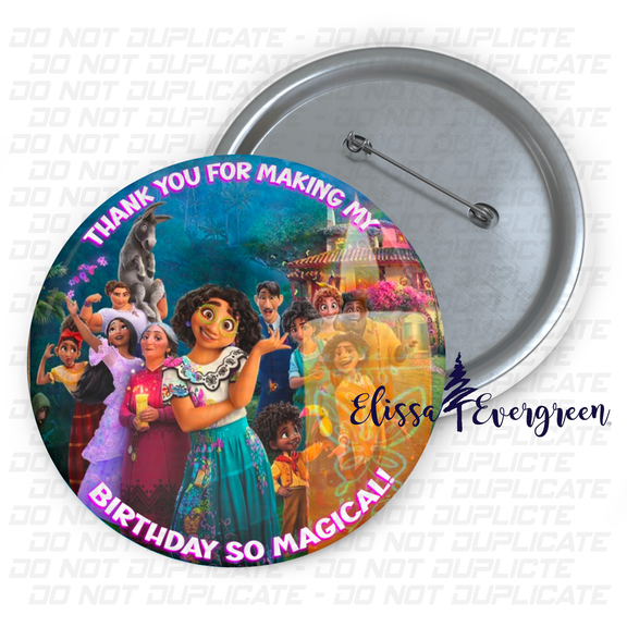 Very Magical 3" Inspired Birthday Buttons