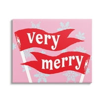 Very Merry Bold Holiday Flags Holiday Graphic Art Gallery Wrapped Canvas Print Wall Art
