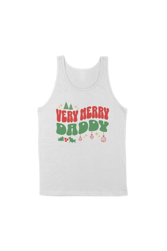 Very Merry Daddy Tank Top Unisex Large White