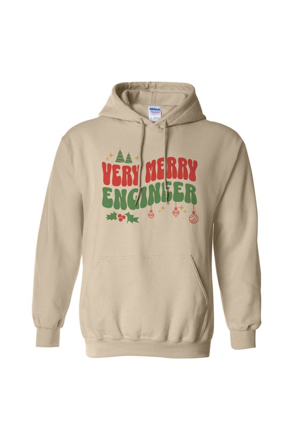 Very Merry Engineer Hoodie Sweatshirt Unisex X-Large Sand