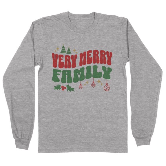 Very Merry Family Long Sleeve Shirt Unisex 3X-Large Grey