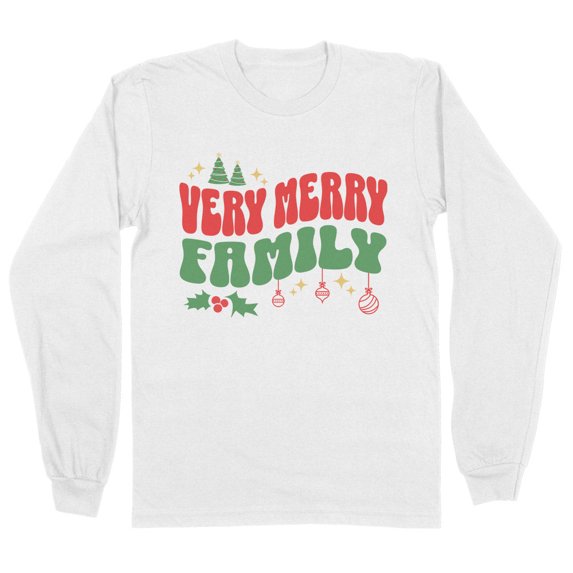 Very Merry Family Long Sleeve Shirt Unisex Large White